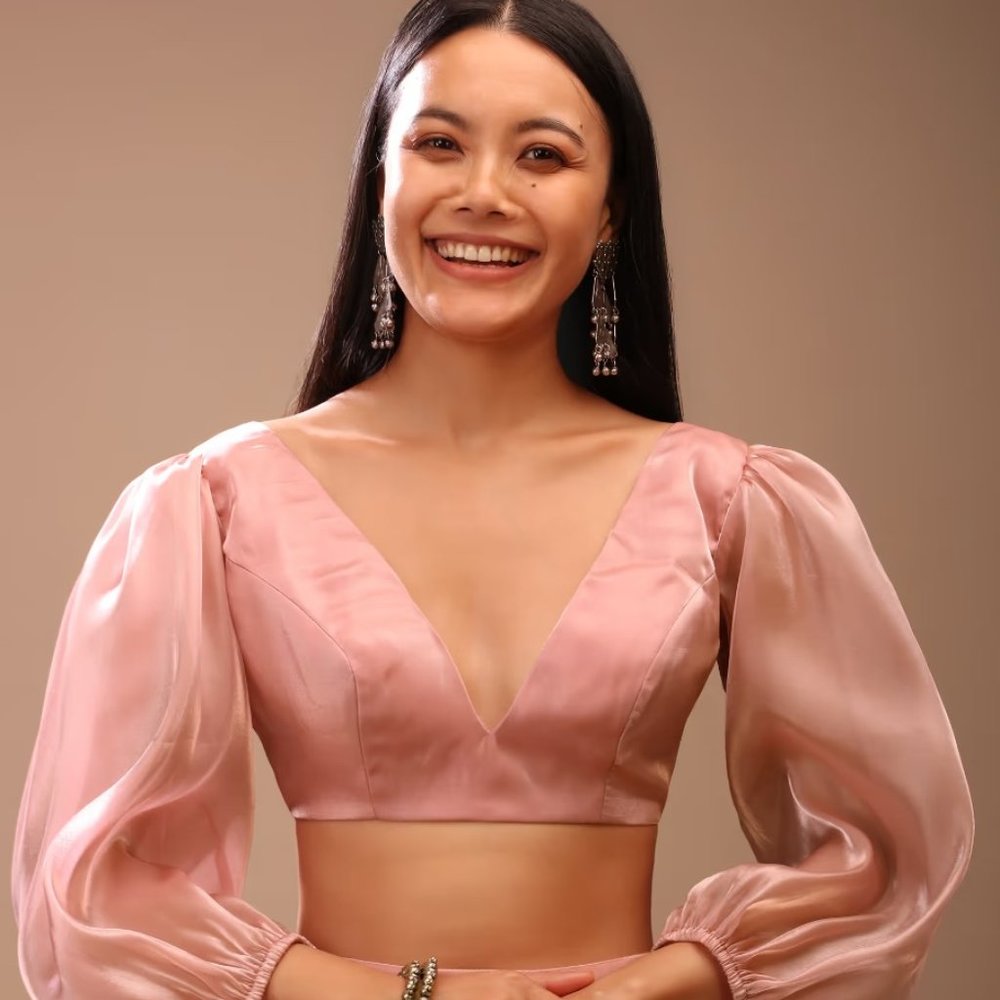 Indian Peachskin Blouse In Organza For Women